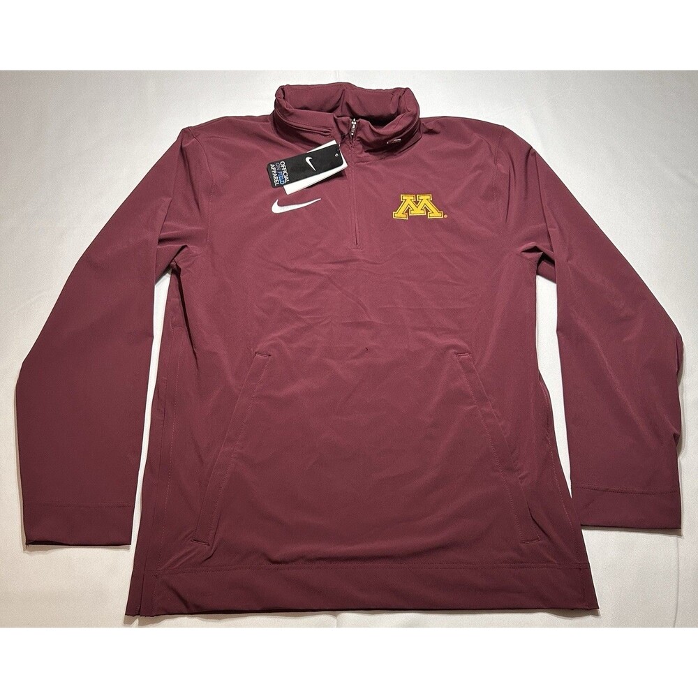 Minnesota Gophers Nike Men’s LWT Hooded 1/4 Zip Coaches Jacket  NWT New *READ